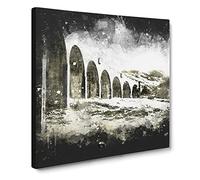 Glenfinnan Viaduct in Scotland Paint Splash Canvas Print | Gallery Wrapped 30mm Frame Wall Art | 14x14 inches | Ready to Hang | Modern Picture | Living Room Bedroom Lounge Office