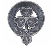 Glengarry Cap Badge, Traditional Scottish Military Accessory (Irish Shamrock, Antique Silver)
