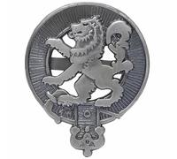 Glengarry Cap Badge, Traditional Scottish Military Accessory (Lion Rampant, Antique Silver)