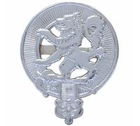 Glengarry Cap Badge, Traditional Scottish Military Accessory (Lion Rampant, Chrome Finish)