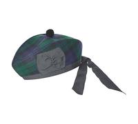 Glengarry Piper Hat 4 Scottish Kilts Army Parade Bagpipe Cap, Blackwatch, 59 cm