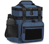 GLENKEY Double Deck Insulated Lunch Box, Expandable Large Lunch Bag Leakproof Cooler Bag Lunch Pail for Men Women Adults Work Shifts Travel Daytrip,16L,Blue