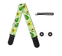GLENLCWE Dragonfly Print Guitar Strap for Acoustic&Electric&Bass Guitars,Adjustable Guitar Strap, Avocado, Medium