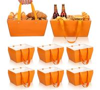 Glenmal 12 Pack Senior Night Basketball Baskets for Gifts Empty Basketball Kraft Paper Baskets with Handles Fillable Party Favor Bags for Sports Holiday Birthday Party Decor