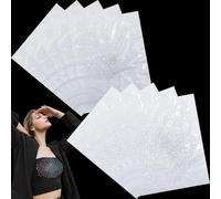 Glenmal 12 Pcs Sheet Iron-on Rhinestone Sheets Crystal Transfers Glitter Hotfix Rhinestone Decals Hot Melt Patches in 2 Styles for Clothing Craft DIY Decor (Stylish Style)