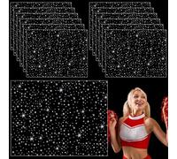 Glenmal 12 Sheet Iron-on Rhinestone Sheets Crystal Transfers Glitter Hotfix Rhinestone Decals Hot Melt Patches for Clothing Craft DIY Decor (Classic AB Diamond Style)