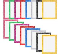 Glenmal 16 Pieces 11" x 14" Glitter Poster Board Glitter Frame Poster Board Glitter Cardstock Paper Glitter Colored Paper Shining Craft Cardstock for Christmas Wedding Classroom Birthday DIY Craft