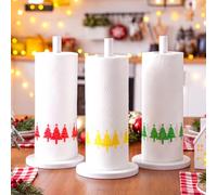 Glenmal 3 Rolls Christmas Kitchen Paper Towels 2-ply 300 Sheets Gold Green Red Foil Xmas Tree Napkins for Holiday Kitchen Grease Proof Food Liner Fried Food Xmas Decoration Tableware Party Supplies