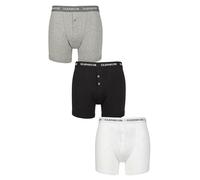 Glenmuir Men’s 3 Pack William Cotton Boxer Shorts - Button Front, Soft & Breathable Everyday Underwear, Classic Style for All-Day Comfort, Sizes S-XL Assorted L