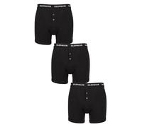 Glenmuir Men’s 3 Pack William Cotton Boxer Shorts - Button Front, Soft & Breathable Everyday Underwear, Classic Style for All-Day Comfort, Sizes S-XL Black XXXL