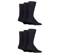 Glenmuir Men’s Plain Cotton Trouser Socks Endrick Smart for Work & Formal Wear, Soft, Breathable - 6 Pair Pack Navy 7-11