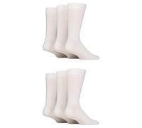 Glenmuir Men’s Plain Cotton Trouser Socks Endrick Smart for Work & Formal Wear, Soft, Breathable - 6 Pair Pack White 7-11