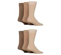 Glenmuir Men’s Plain Cotton Trouser Socks Endrick Smart for Work & Formal Wear, Soft, Breathable - 6 Pair Pack Beige 7-11