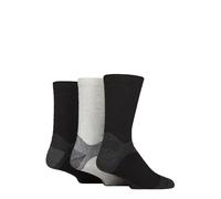 Glenmuir Men's Fully Cushioned Boot Socks - Arch Supports, Breathable, Plain, Outdoor, Hiking, Walking, 3 Pair Multipack Size 7-11 (UK, Numeric, 7, 11, Regular, Regular, Black/Grey)