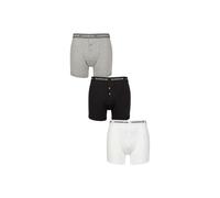 Glenmuir Men's Mens 3 Pack William Button Front Cotton Boxer Shorts | Size: XL Glenmuir Multicolor XL