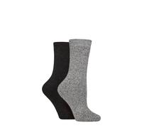 Glenmuir Women’s Bamboo Cushioned Boot Socks - 2 Pair Soft Breathable Walking Boot Socks, Comfortable Durable Outdoor Everyday Wear - UK 4-8 Charcoal/Black