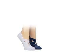 Glenmuir Women’s Cushioned Sole Yoga Shoe Liner Socks - 2 Pair Lightweight Breathable Low Cut Trainer Socks, Soft Comfortable Fitness Footwear - UK 4-8 Lilac/Blue