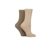 Glenmuir Women's 2 Pairs Thermal Wool Blend Boot Socks in Brown | Size: 4-8 Glenmuir Brown 4-8