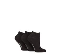 Glenmuir Womens Cushion Bamboo Sports Trainer Socks Pack of 3 Black 4-8