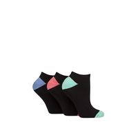 Glenmuir Womens Cushion Bamboo Sports Trainer Socks Pack of 3 (UK, Numeric, 4, 8, Regular, Regular, Black/Green/Red/Blue)