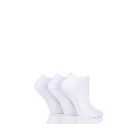Glenmuir Womens Cushion Bamboo Sports Trainer Socks Pack of 3 White 4-8