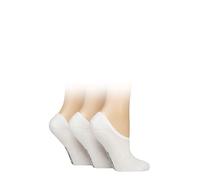 Glenmuir Women's Shoe Liner Socks - Sports Liner Socks, Low, No Show, Invisible, Soft Breathable Bamboo, Half Cushioned, Plain, Black, White, 3 Pair Multipack Size 4-8 White