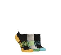 Glenmuir Women's Sport Trainer Socks - Technical, Short, Low, Ankle High, Half Cushioned, Breathable, Gym, Sport, Fitness, 3 Pair Multipack Size 4-8 Black/Orange/Green