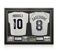 Glenn Hoddle & Paul Gascoigne Signed Spurs Football Shirts. Dual Frame