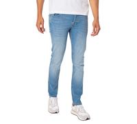 Jack & Jones Mens 330 Glenn Original Slim Fit & Low Rise Denim Jeans for Men - Blue Cotton - Size 36W/32L