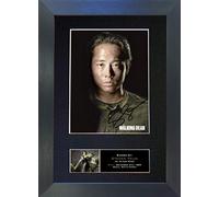 GLENN RHEE The Walking Dead Signed Autograph Mounted Photo Reproduction PRINT A4 Rare (297 x 210mm) #631 (A4, Black Frame)