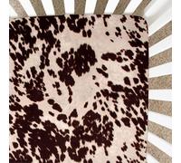 Glenna Jean Baby Fitted Crib Sheet White Cow Skin Western Animal Print for Baby Boys & Girls, Brown, Standard