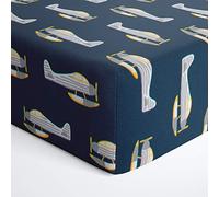 Glenna Jean First Flight Fitted Sheet (Airplane), blue, standard