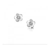 Glenna Scottish Forget Me Not Floral Flower Sterling Silver Stud Earrings