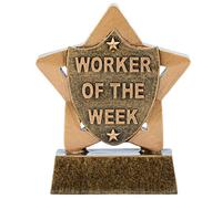 Glenway Mini Star Worker of the Week Award, Trophy with FREE engraving Size: 3.25 Inch (8cm)