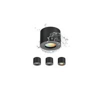Gleonlux Ceiling Spotlight Black Dimmable IP44, Bathroom Ceiling Light 5W 3CCT 3000K/ 4000K/ 6500K LED Modules, LED Ceiling Spotlight 230V Waterproof, Ceiling Spotlights Diameter 80 x 60 mm Aluminium