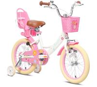 Glerc Maggie 16 Inch Kids Bike for 4 5 6 7 Years Old Little Girls Toddler Bicycles with ith Doll-Seat & Basket & Stabilisers for Gift, White