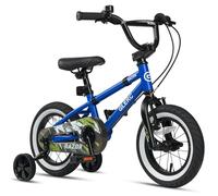 Glerc Razor 12 Inch Kids Bike for 1 2 3 4 Years Old Boys Beginner Toddler Bicycle with Safety Bell & Removable Stabilisers, Blue