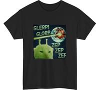 Glerp glorp Tshirt, Alien cat Meme Funny brainrot Unisex Kids Gift tee top