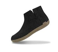 GLERUPS Boot Slippers Women and Men with Leather Sole (Black) | Unisex Wool Slipper Boots | Comfy Men's and Women's Slipper Boots | Cosy Gents and Ladies Boot Slippers