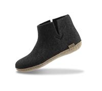 GLERUPS Boot Slippers Women and Men with Leather Sole (Black) | Unisex Wool Slipper Boots | Comfy Men's and Women's Slipper Boots | Cosy Gents and Ladies Boot Slippers