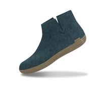 GLERUPS Boot Slippers Women and Men with Leather Sole (Blue) | Unisex Wool Slipper Boots | Comfy Men's and Women's Slipper Boots | Cosy Gents and Ladies Boot Slippers