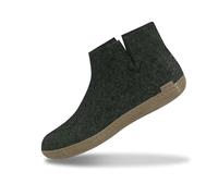 GLERUPS Boot Slippers Women and Men with Leather Sole (Green) | Unisex Wool Slipper Boots | Comfy Men's and Women's Slipper Boots | Cosy Gents and Ladies Boot Slippers