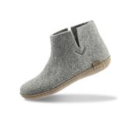 GLERUPS Boot Slippers Women and Men with Leather Sole (Grey) | Unisex Wool Slipper Boots | Comfy Men's and Women's Slipper Boots | Cosy Gents and Ladies Boot Slippers