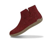 GLERUPS Boot Slippers Women and Men with Leather Sole (Red) | Unisex Wool Slipper Boots | Comfy Men's and Women's Slipper Boots | Cosy Gents and Ladies Boot Slippers