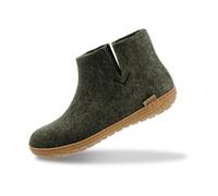 GLERUPS Women's and Men's Indoor and Outdoor Slippers with Rubber Sole (Green) | Unisex Wool Slipper Boots | Comfy Men's and Women's Slipper Boots | Cosy Gents and Ladies Boot Slippers