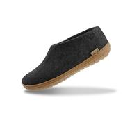 GLERUPS Indoor Outdoor Slippers Men & Women with Rubber Sole (Black) | Unisex Wool Slipper Shoes | Comfy Slippers Women Men | Cosy Gents and Ladies Slippers