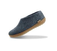GLERUPS Indoor Outdoor Slippers Men & Women with Rubber Sole (Denim) | Unisex Wool Slipper Shoes | Comfy Slippers Women Men | Cosy Gents and Ladies Slippers