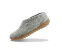 GLERUPS Indoor Outdoor Slippers Men & Women with Rubber Sole (Grey) | Unisex Wool Slipper Shoes | Comfy Slippers Women Men | Cosy Gents and Ladies Slippers