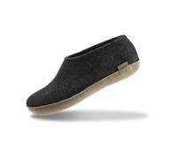 Glerups Indoor Shoes Men & Women (Black) | Unisex Wool Slippers with Leather Sole | Comfy Slippers Women Men | Cosy Gents and Ladies Slippers