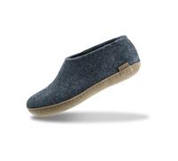 GLERUPS Indoor Shoes Men & Women (Blue) | Unisex Wool Slippers with Leather Sole | Comfy Slippers Women Men | Cosy Gents and Ladies Slippers